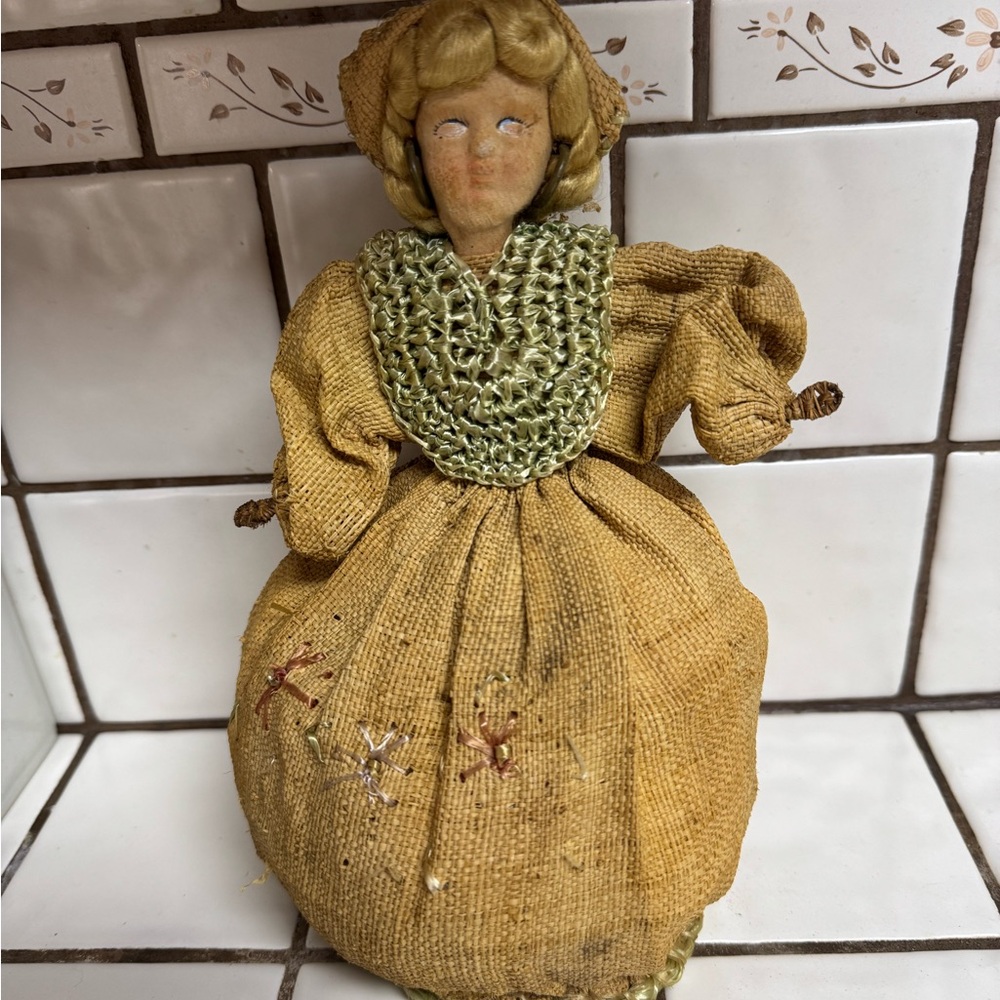 1930’s Doll Purse - Tan Clutch with Intricate Design